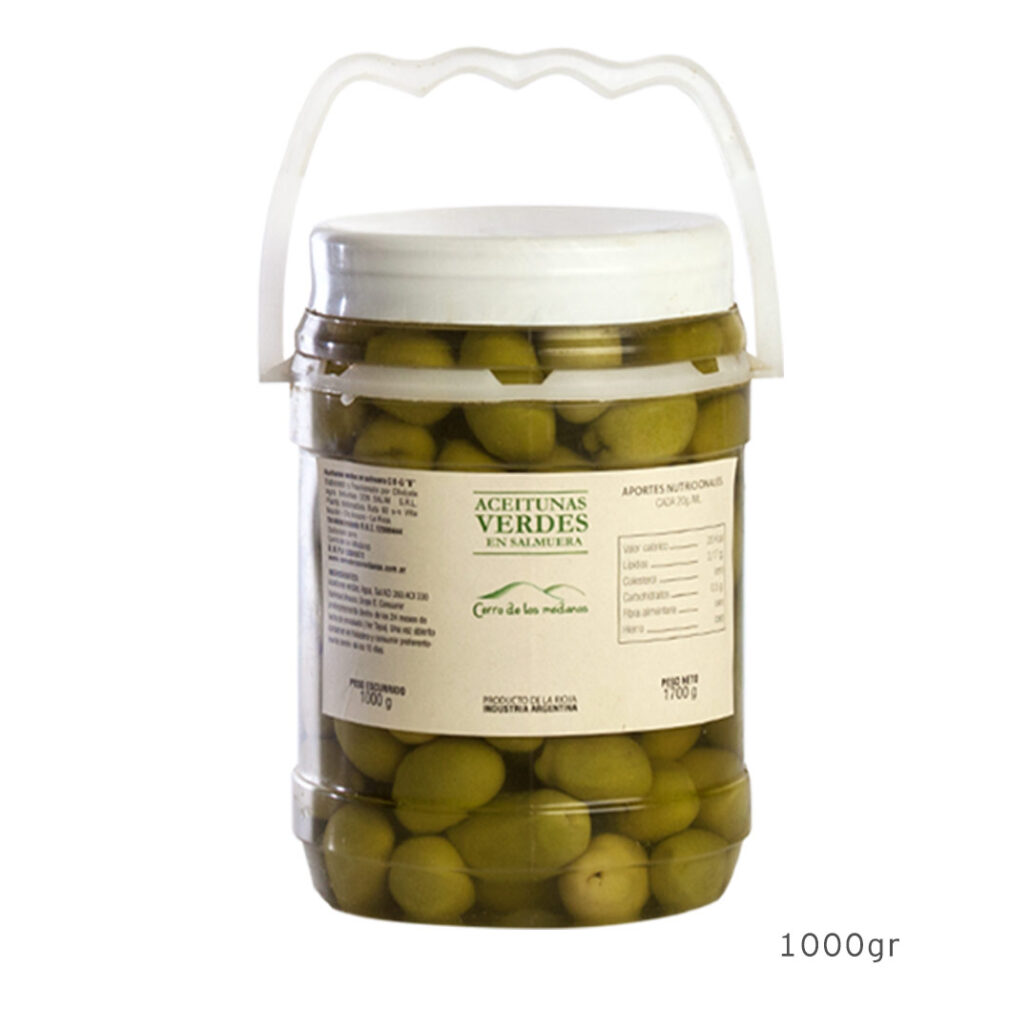 Aceitunas Verdes Nro 0 en salmuera 1kg – Cerro de los Médanos